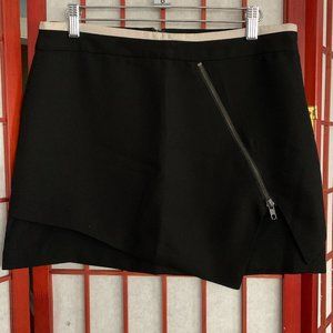 Asymmetrical black mini skirt